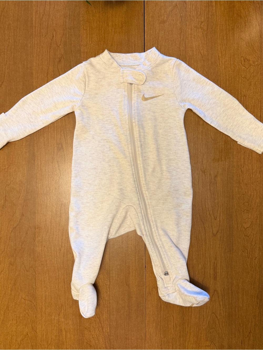 Nike Baby Zip-Front One-Piece in Light Heather Gray